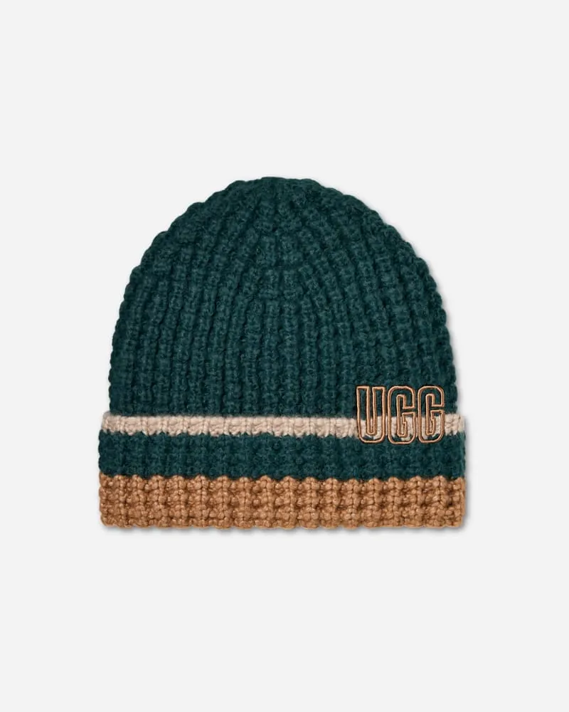 UGG Gestreifte Beanie mit Waffelstruktur für Herren in Saltwater Multi, Größe Saltwater