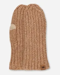 UGG Grobe Rippstrickfäustlinge Beige Camel