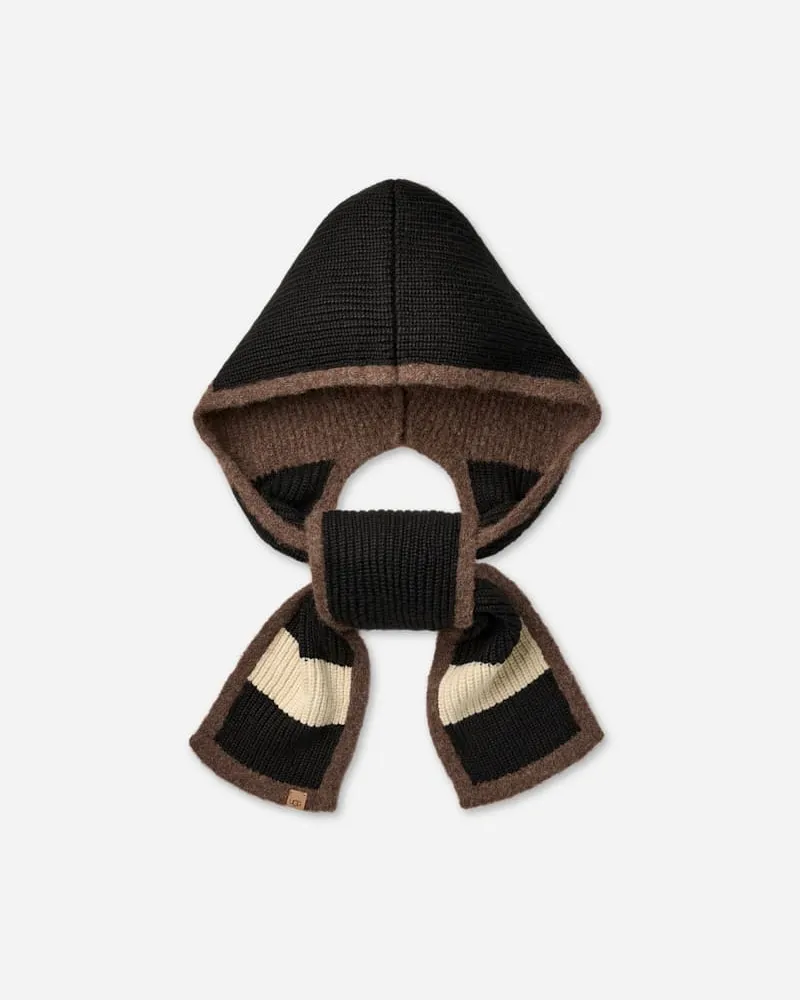 UGG Colorblock-Kapuzenschal für Damen in Black, Größe Black