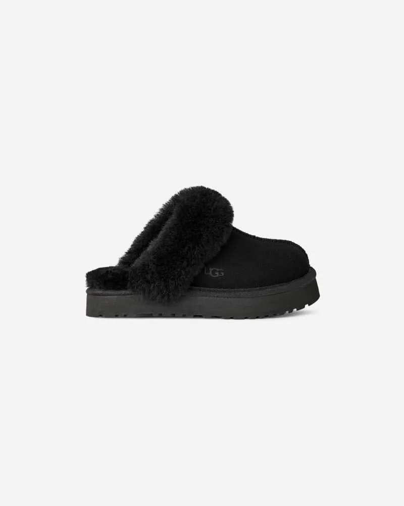 UGG Disquette Slipper für Kinder in Black, Größe Veloursleder Black
