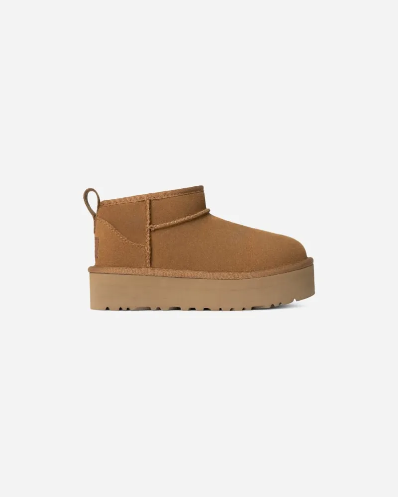 UGG Classic Ultra Mini Plateau-Boot für Kinder | UGG® EU in Brown, Größe Wildleder Chestnut