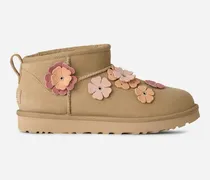 Classic Ultra Mini Fleur Boot für Damen in Brown, Größe Wildleder