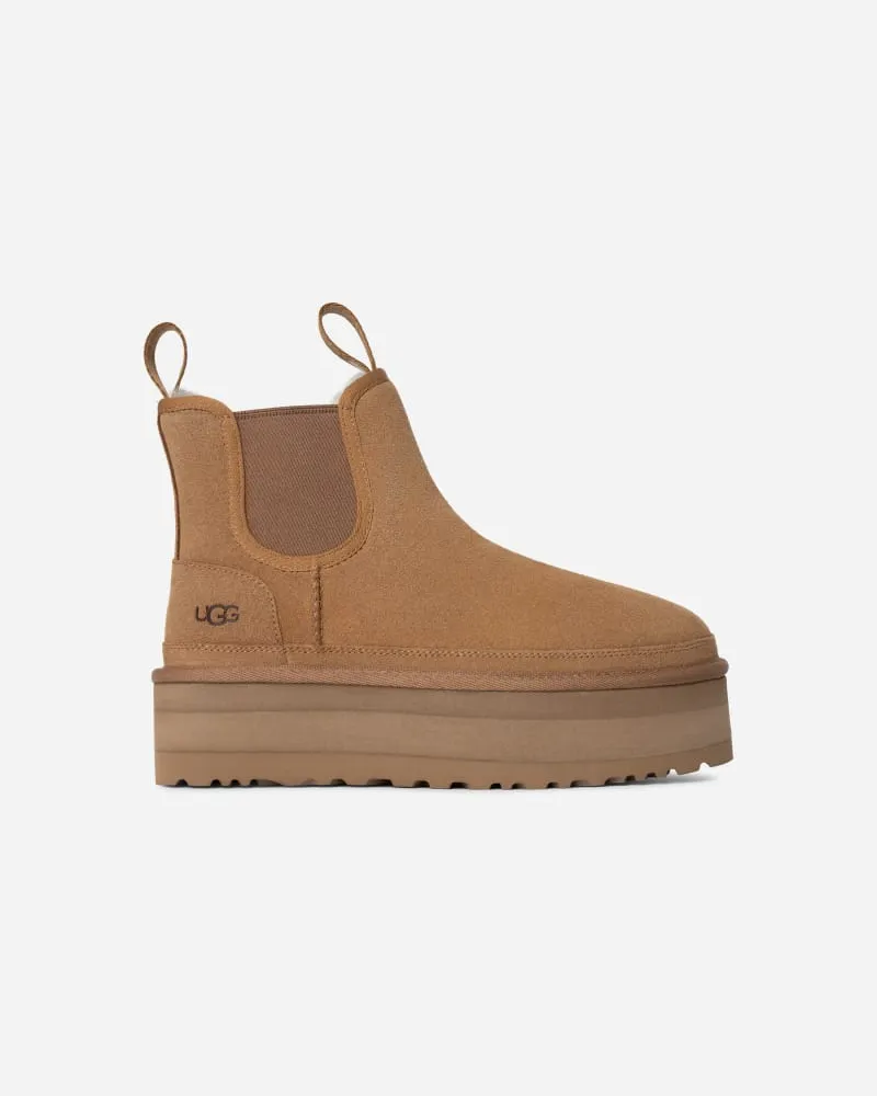 UGG Neumel Plateau-Chelsea-Boot für Damen in Brown, Größe Wildleder Chestnut