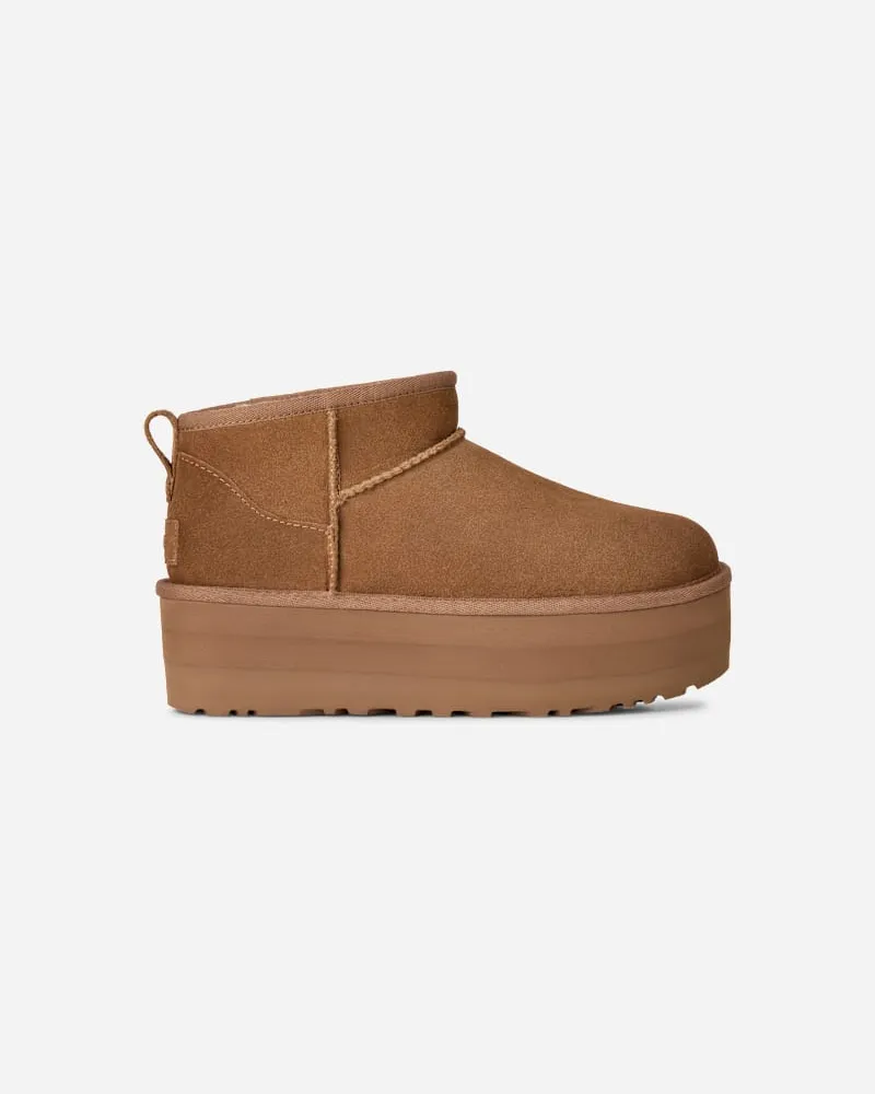 UGG Classic Ultra Mini Plateau-Boot für Damen | UGG® EU in Brown, Größe Wildleder Chestnut