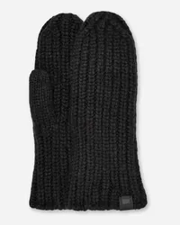 UGG Grobe Rippstrickfäustlinge Black