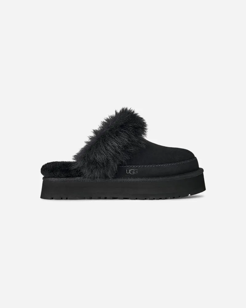 UGG Disquette Chalet Slipper für Damen in Black, Größe Veloursleder Black