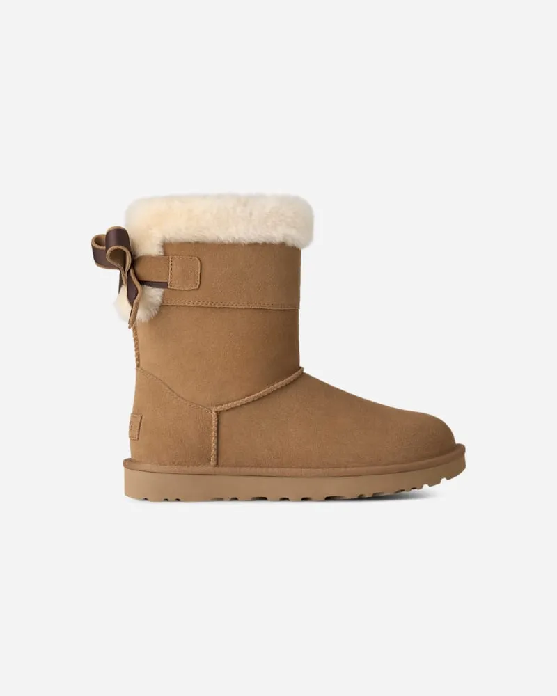 UGG Short Bailey DuaBow Boot für Damen in Brown, Größe Chestnut