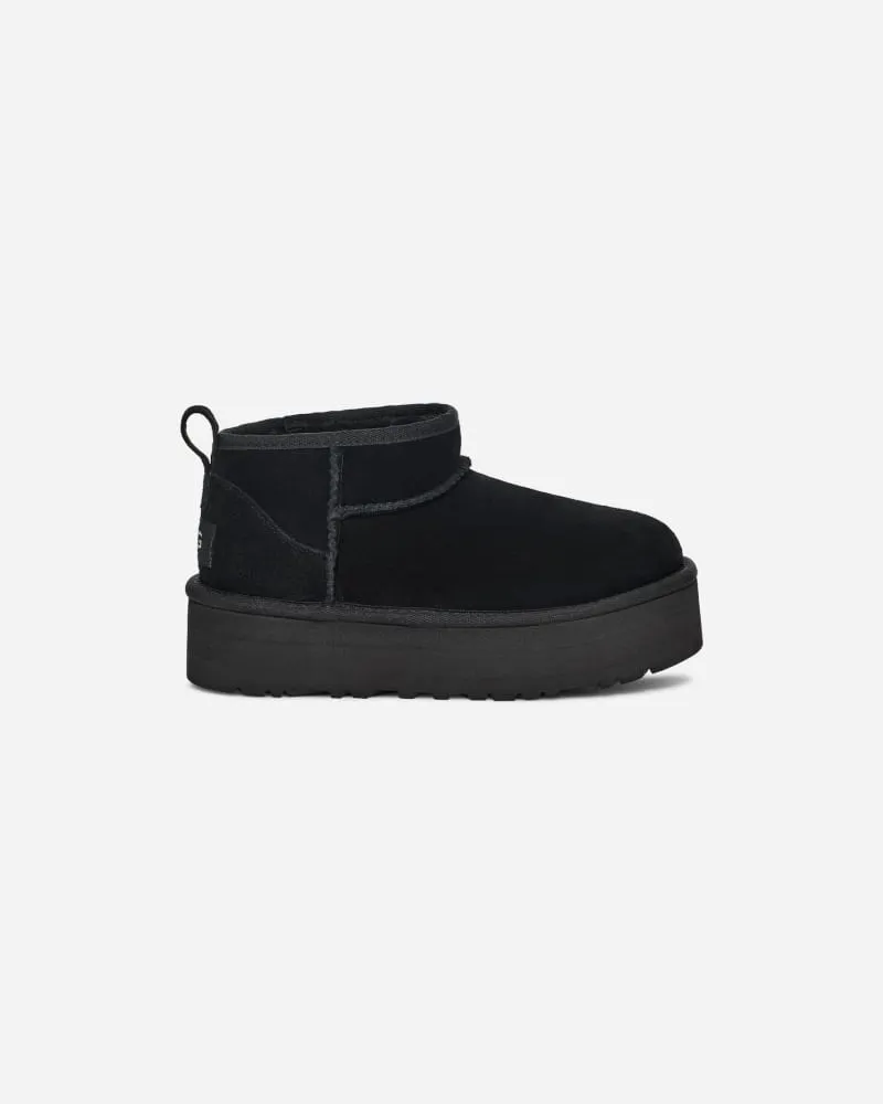 UGG Classic Ultra Mini Plateau-Boot für Kinder | UGG® EU in Black, Größe Wildleder Black