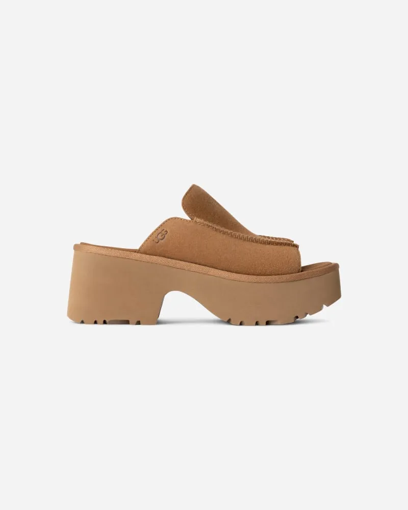 UGG New Heights Slide für Damen in Brown, Größe Veloursleder Chestnut