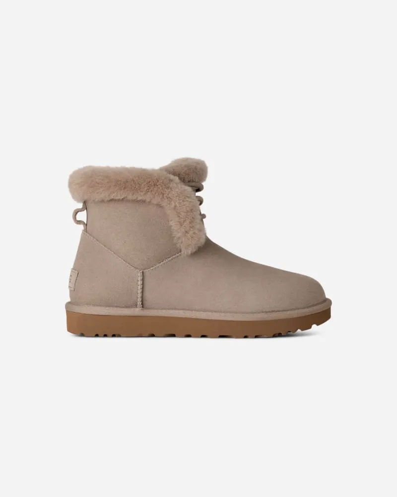 UGG Classic Mini Posy Boot für Damen in Cobble Grey, Größe Veloursleder Cobble