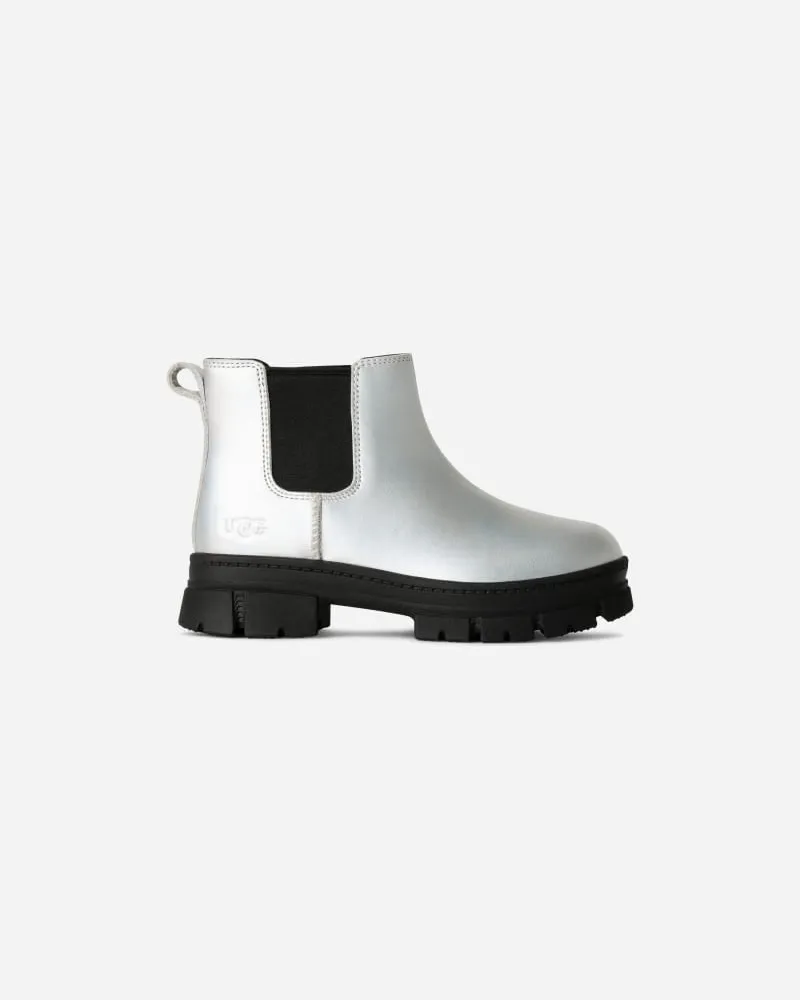 UGG Ashton Chelsea Shine Boot für Kinder in Silver, Größe Leder Silver