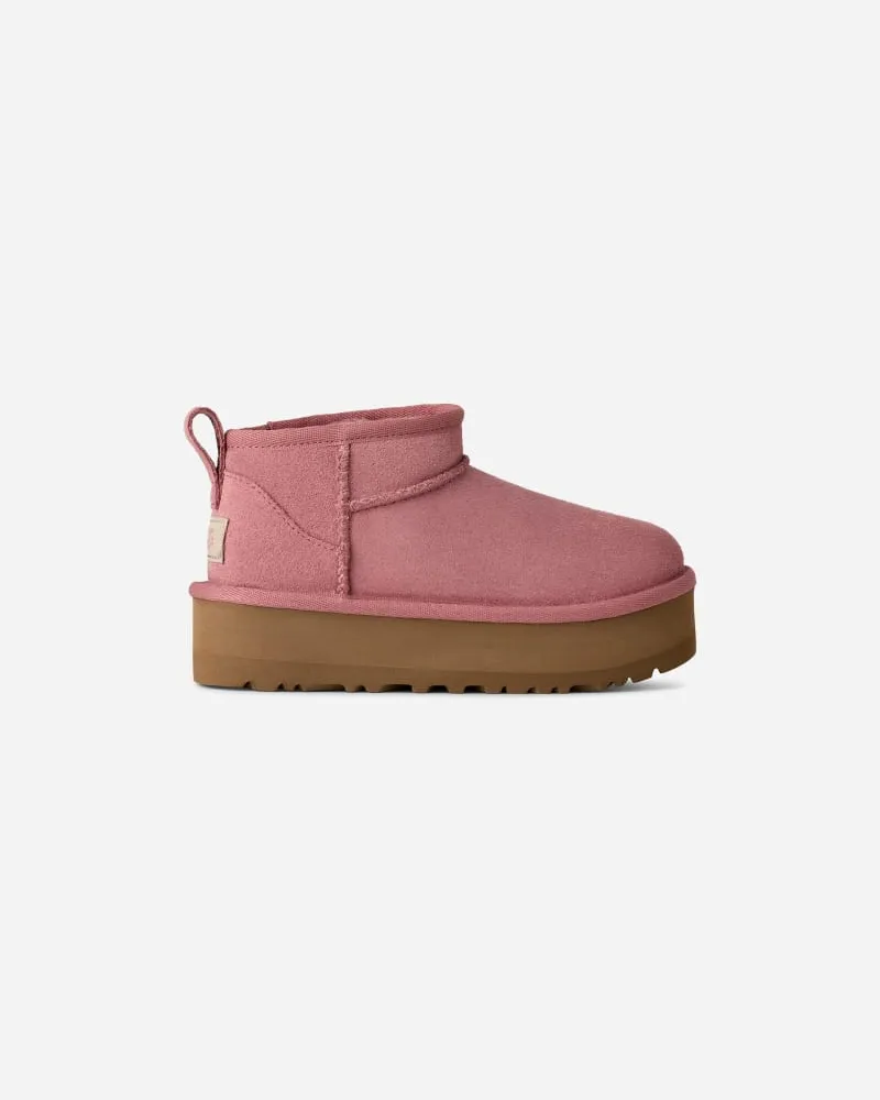 UGG Classic Ultra Mini Plateau-Boot für Kinder in Pink, Größe Wildleder Pink