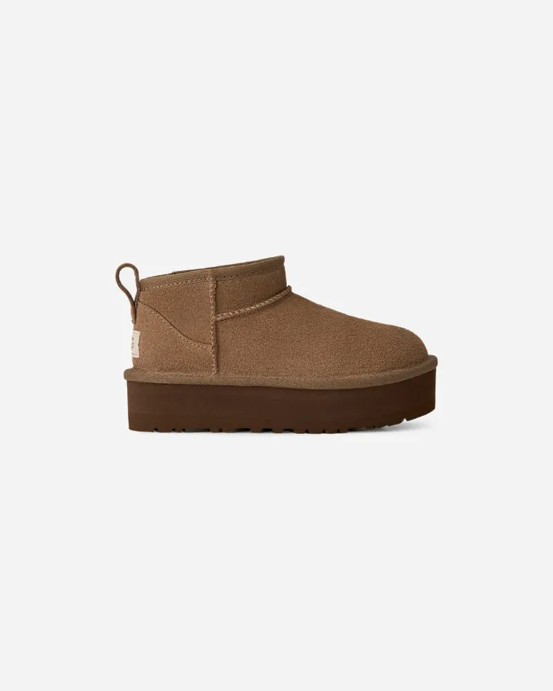 UGG UGG® Classic Ultra Mini Plateau-Boot für Kinder | UGG® EU in Brown, Größe Wildleder Light