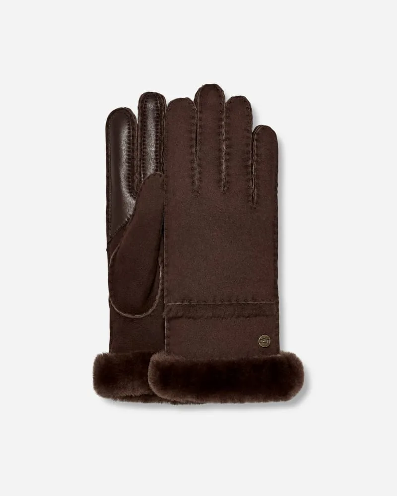 UGG Seamed Tech Handschuhe für Damen in Brown, Größe Schaffell Burnt