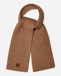 UGG Chunky Rib Knit Scarf Beige Camel