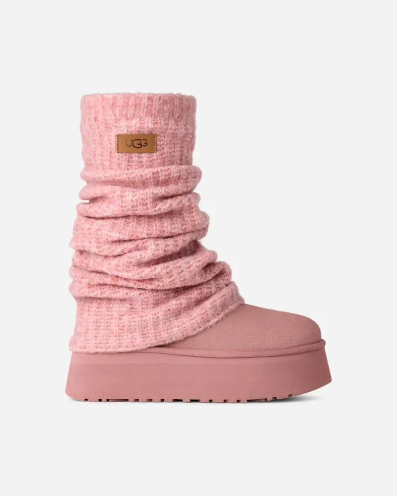 UGG Classic Mini Dipper Legwarmer Boot für Damen in Pink, Größe Strick Pink