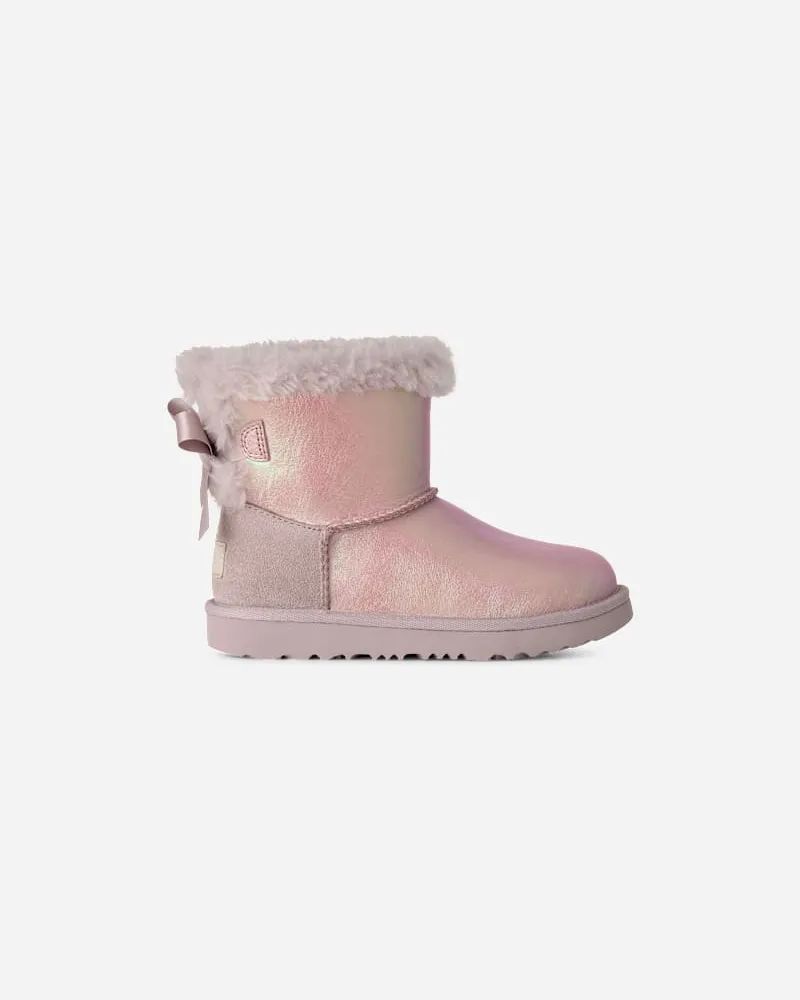 UGG Mini Bailey Bow II Frosted Boot für Kinder in Lavender Smoke, Größe Lavender