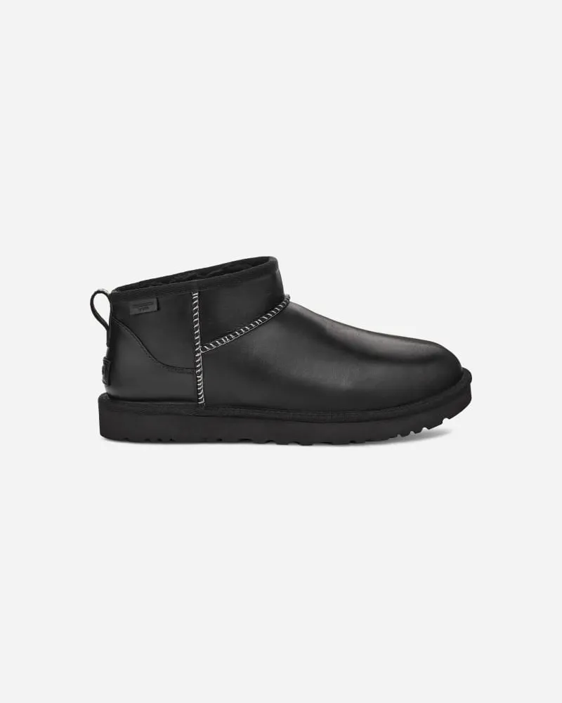 UGG Classic Ultra Mini Leather Regenerate Boot für Herren in Black, Größe Leder Black