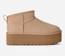 Classic Ultra Mini Plateau-Boot für Damen | UGG® EU in Beige, Größe Wildleder