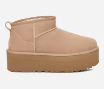 Classic Ultra Mini Plateau-Boot für Damen | UGG® EU in Beige, Größe Veloursleder