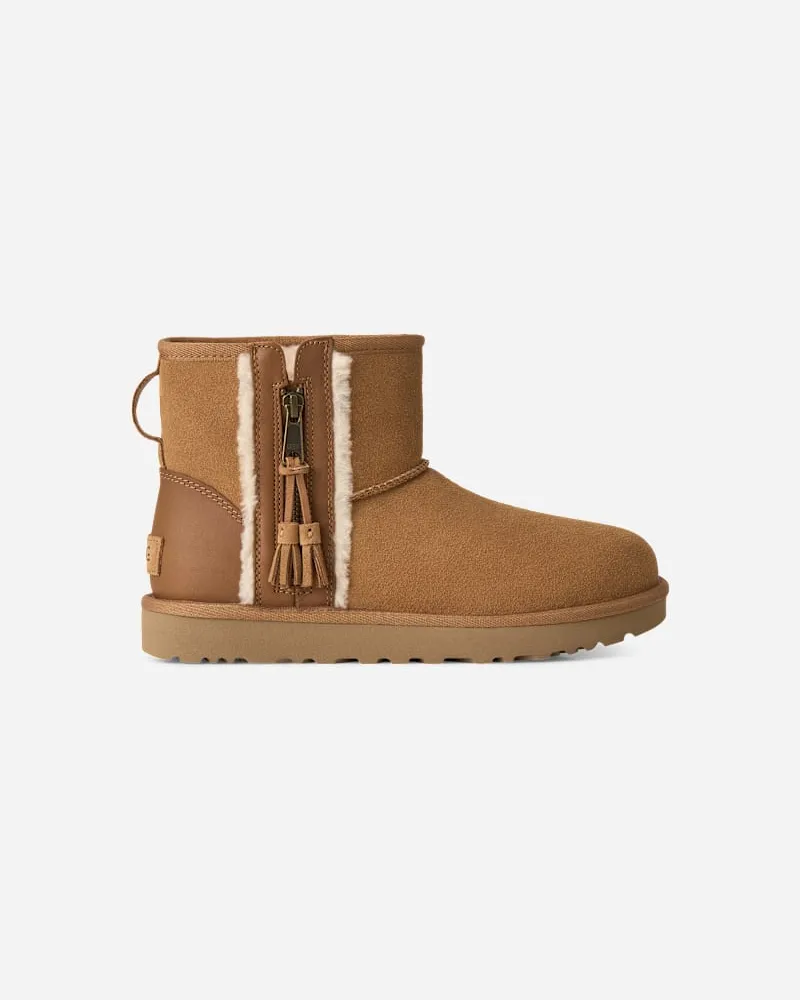 UGG RetroChic Zipper Boot für Damen in Brown, Größe Chestnut