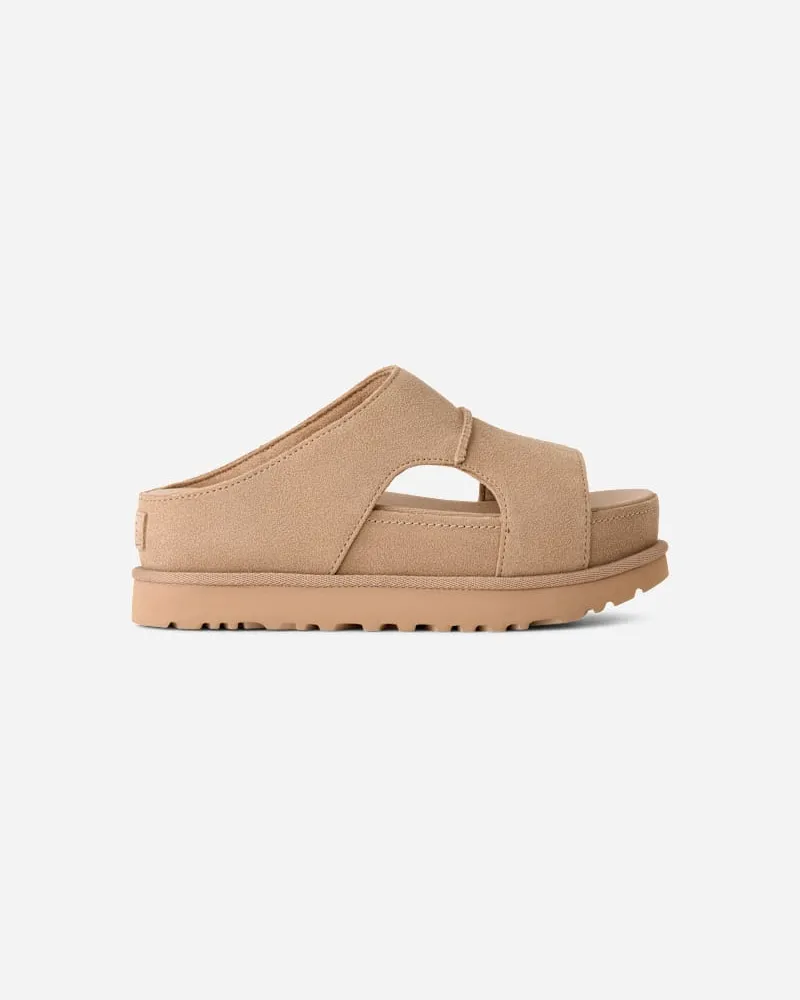 UGG Goldenstar Hi Cutout Slide für Damen in Beige, Größe Wildleder Sand