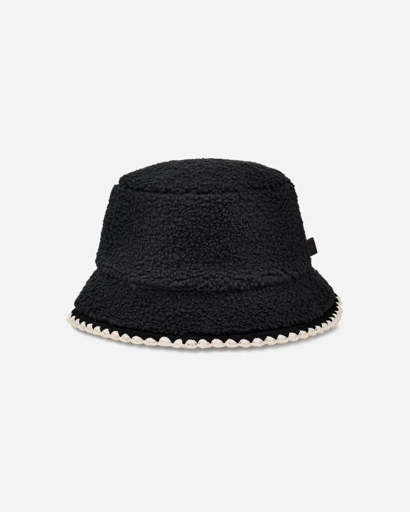 UGG Hut aus ®fluff mit Muschelrand für Damen in Black, Größe Fleece Black