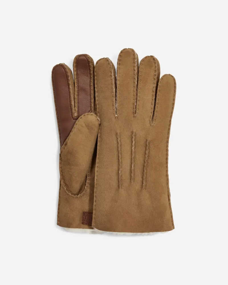 UGG Handschuhe aus kontrastierendem Lammfell mit Smartphone-Funktionalität für Herren | UGG® EU in Brown, Größe Schaffell Chestnut