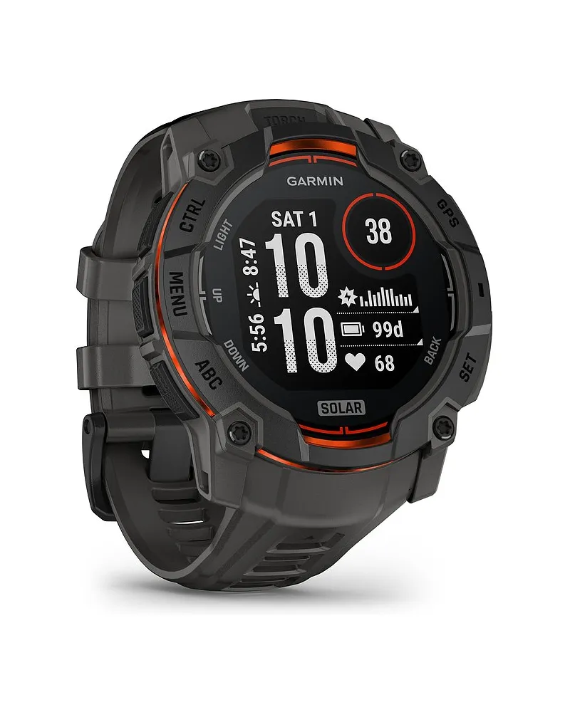 Garmin Smartwatch Instinct 3 Solar 50 mm Kohle/Schwarz Schwarz