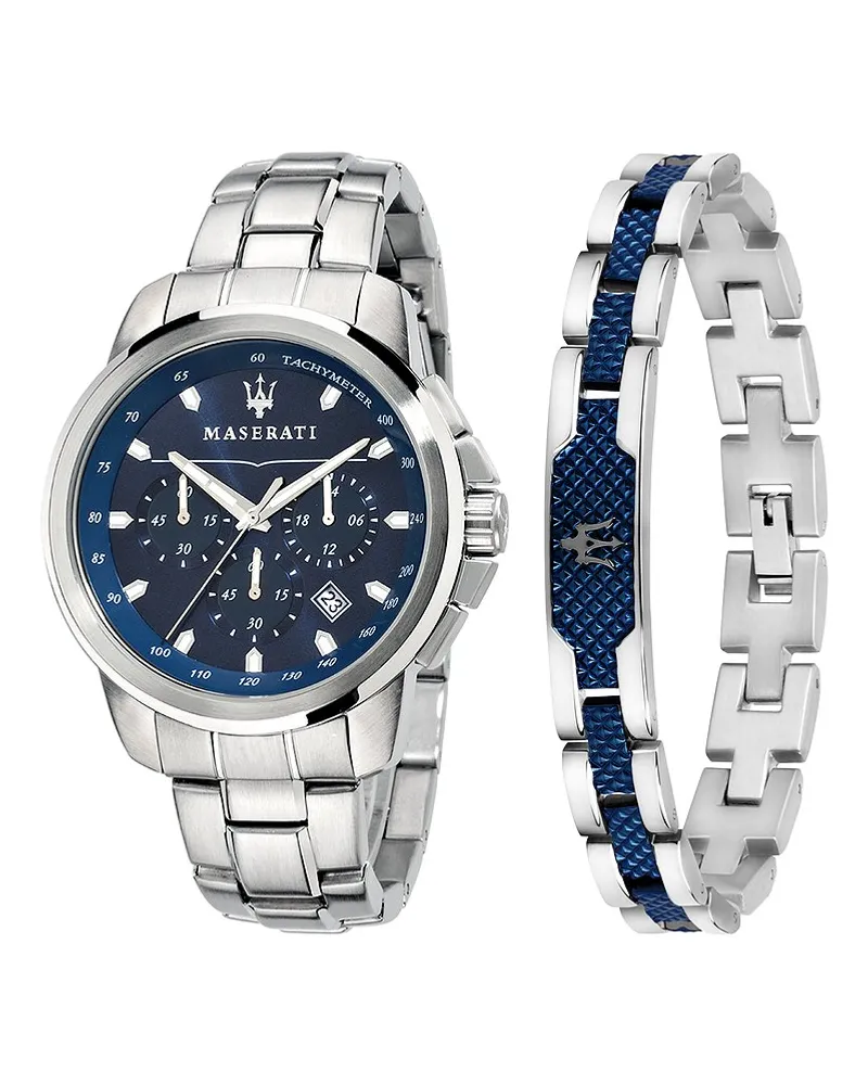 Maserati Uhren-Set Successo Silber