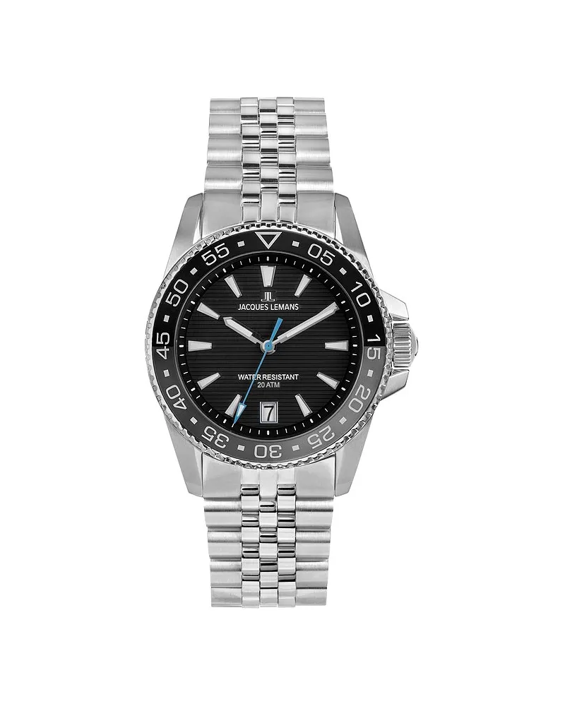 Jacques Lemans Herrenuhr Liverpool Diver Silber