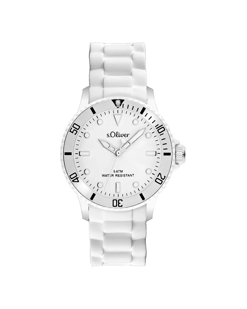 S.Oliver Damenuhr Colors Weiß