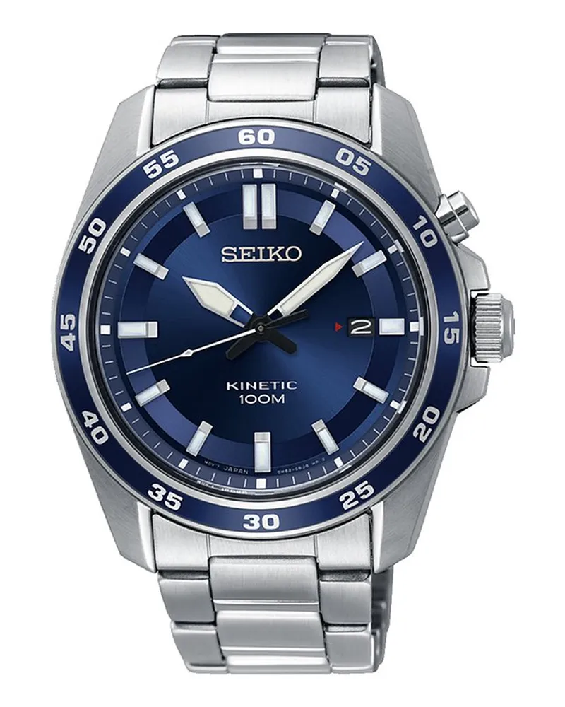 Seiko Herrenuhr Kinetik Silber