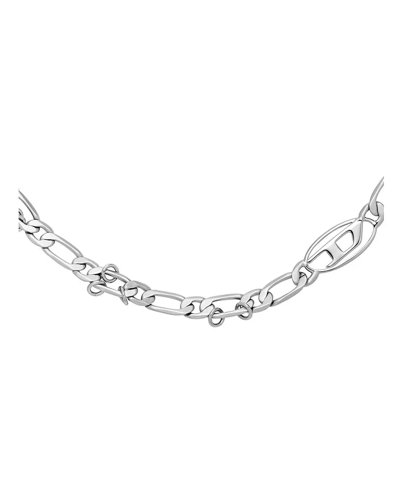 Diesel Kette Oval D Logo Silber
