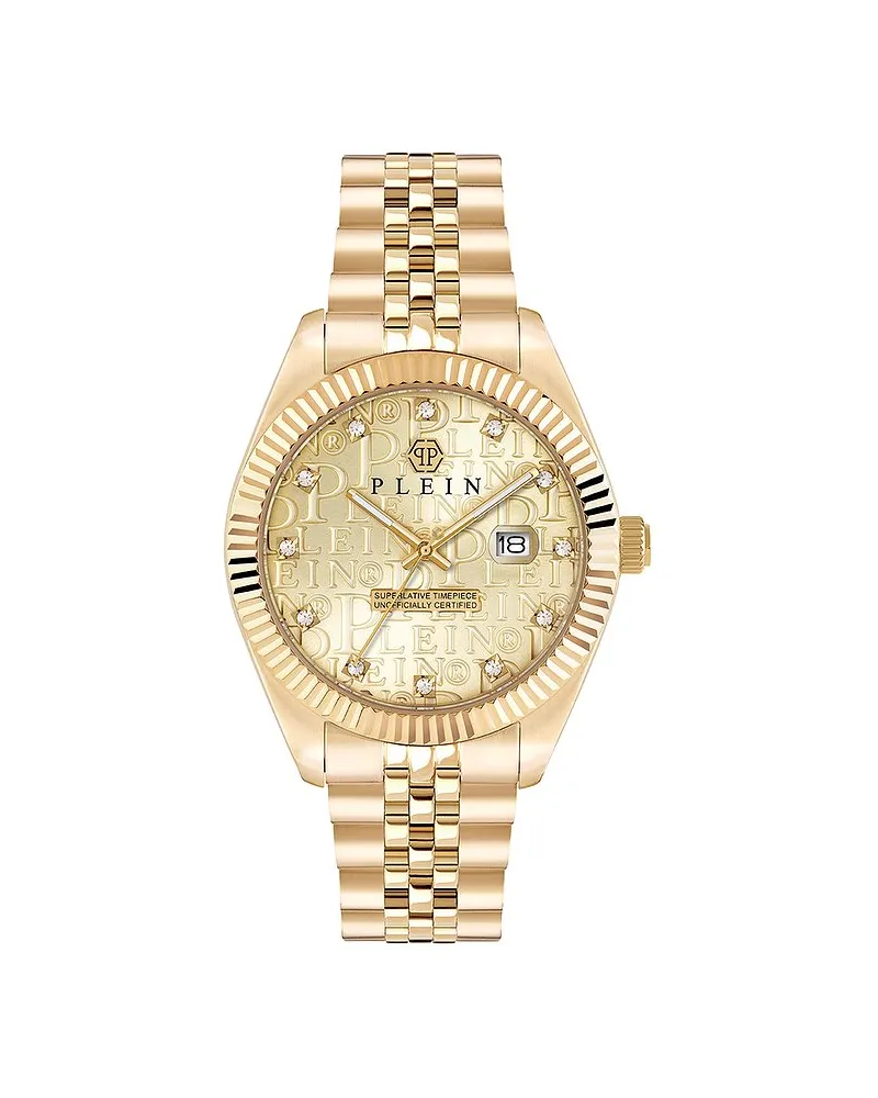 Philipp Plein Herrenuhr Date Superlative Gent Gelbgold