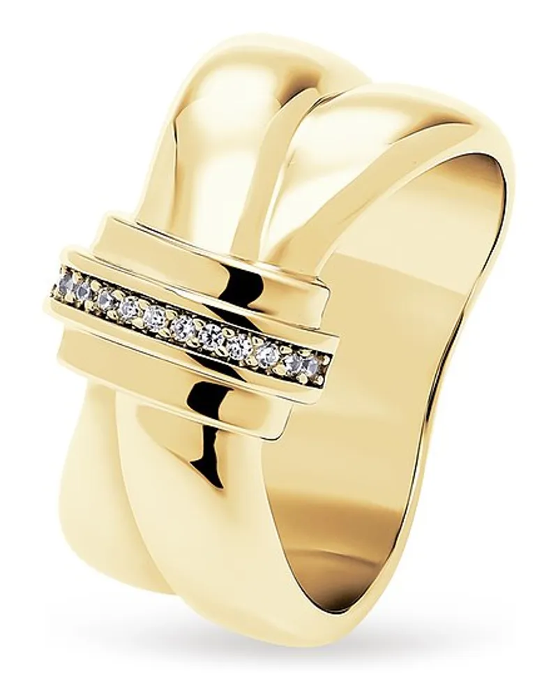 JETTE Damenring TWISTED Gelbgold