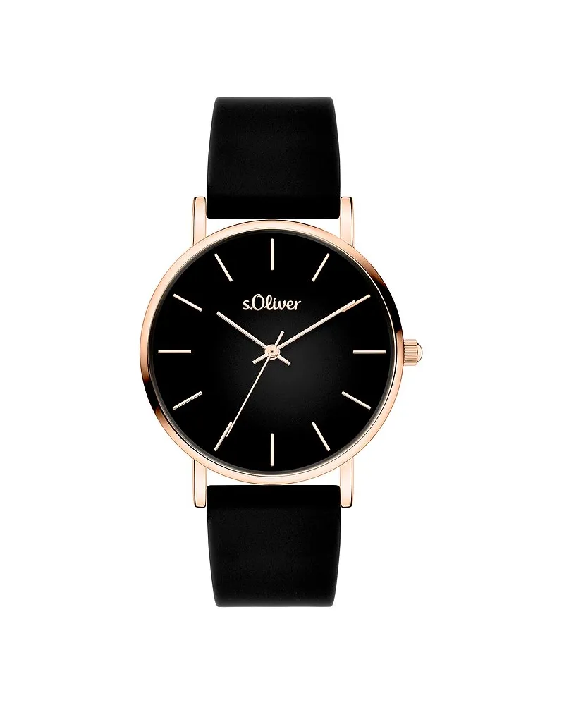 S.Oliver Damenuhr Zeitlos und modern Roségold