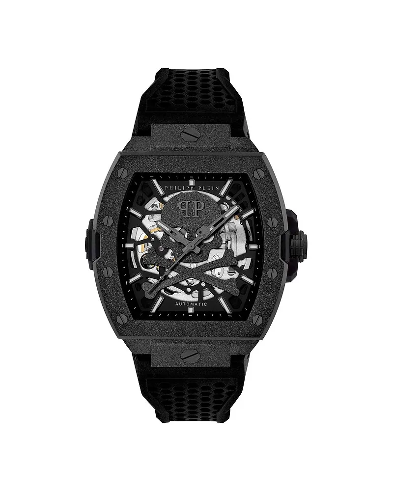 Philipp Plein Herrenuhr The Skeleton Frosted Schwarz