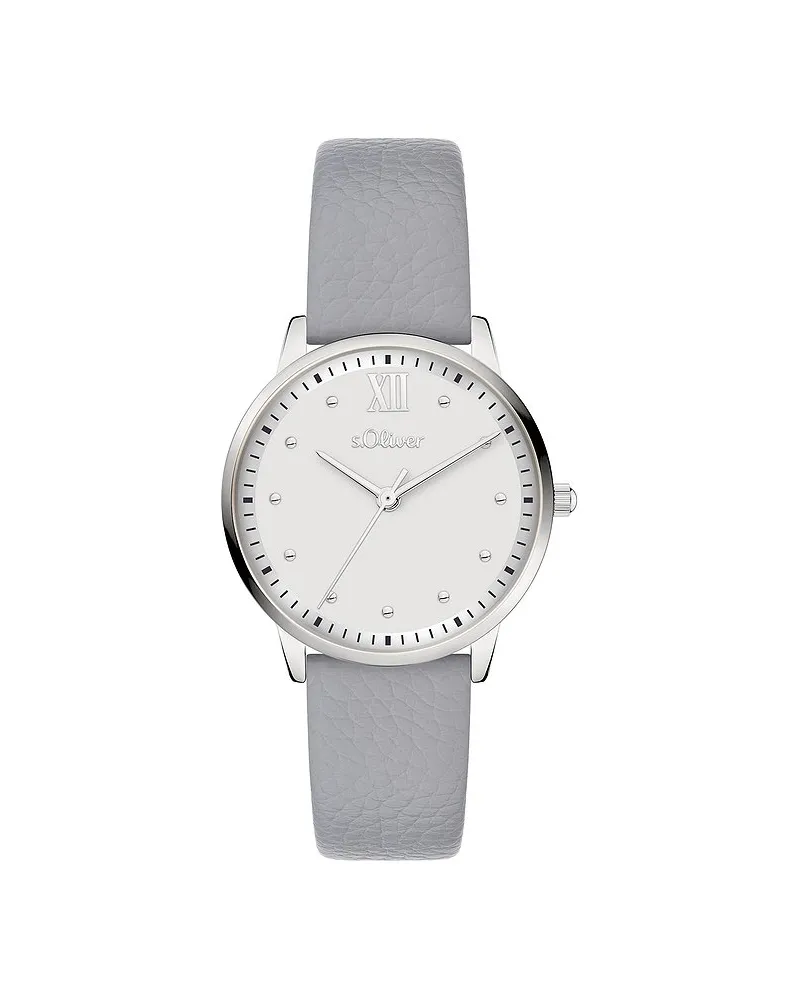 S.Oliver Damenuhr mit weichem strukturierten Band Silber