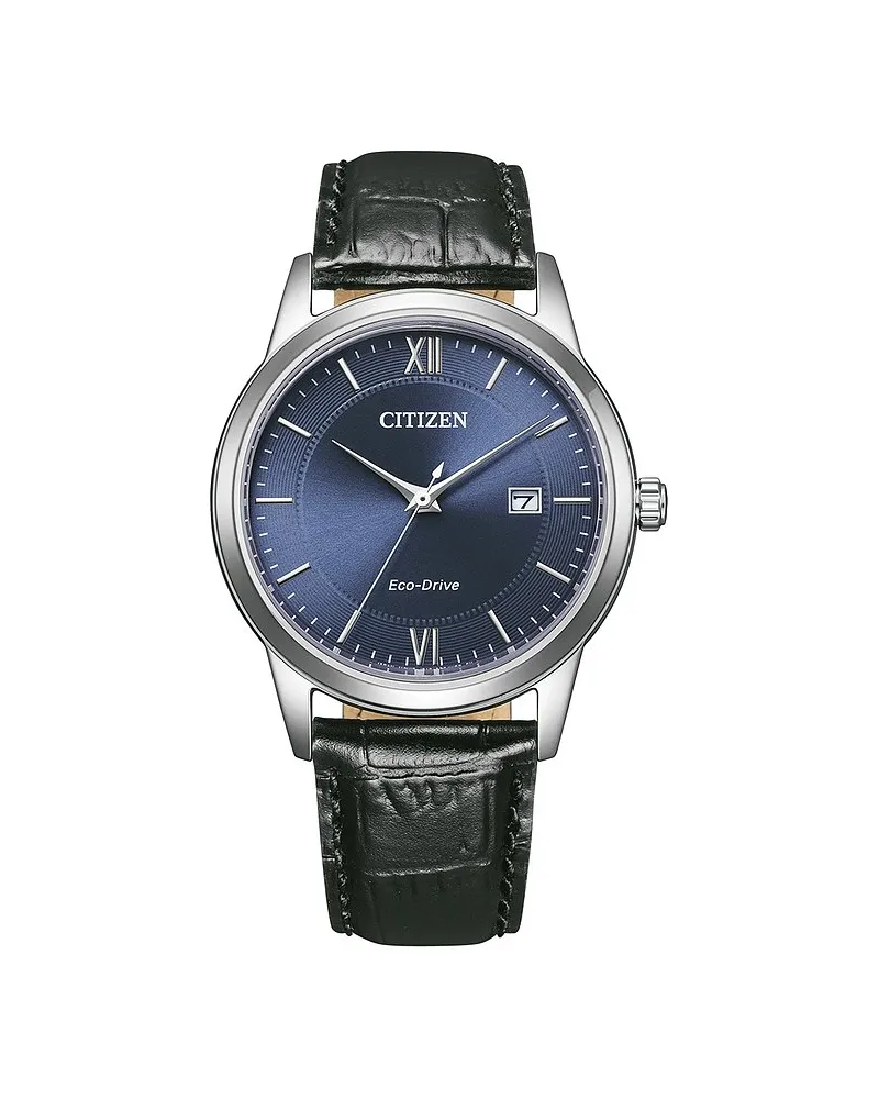 Citizen Herrenuhr Leder Eco-Drive Silber