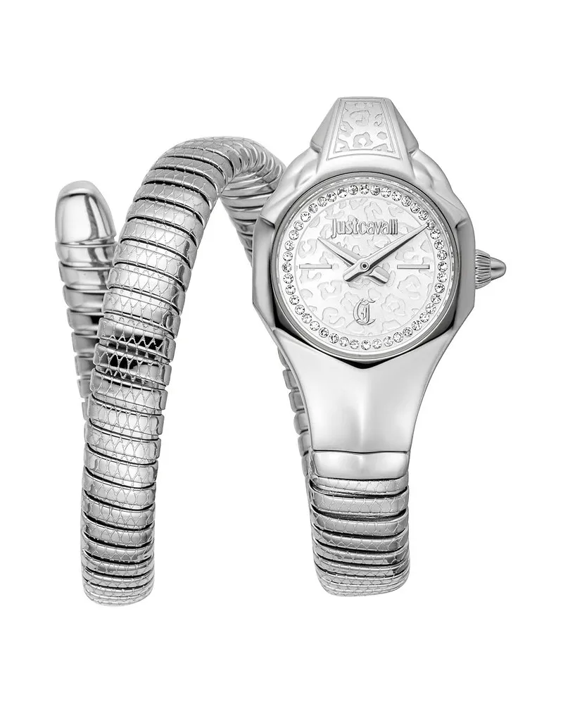 Just Cavalli Damenuhr Signature Snake Silber