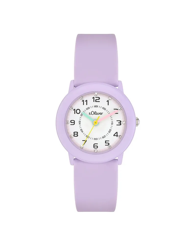 S.Oliver Kinderuhr mit Glitzerdetails Lila