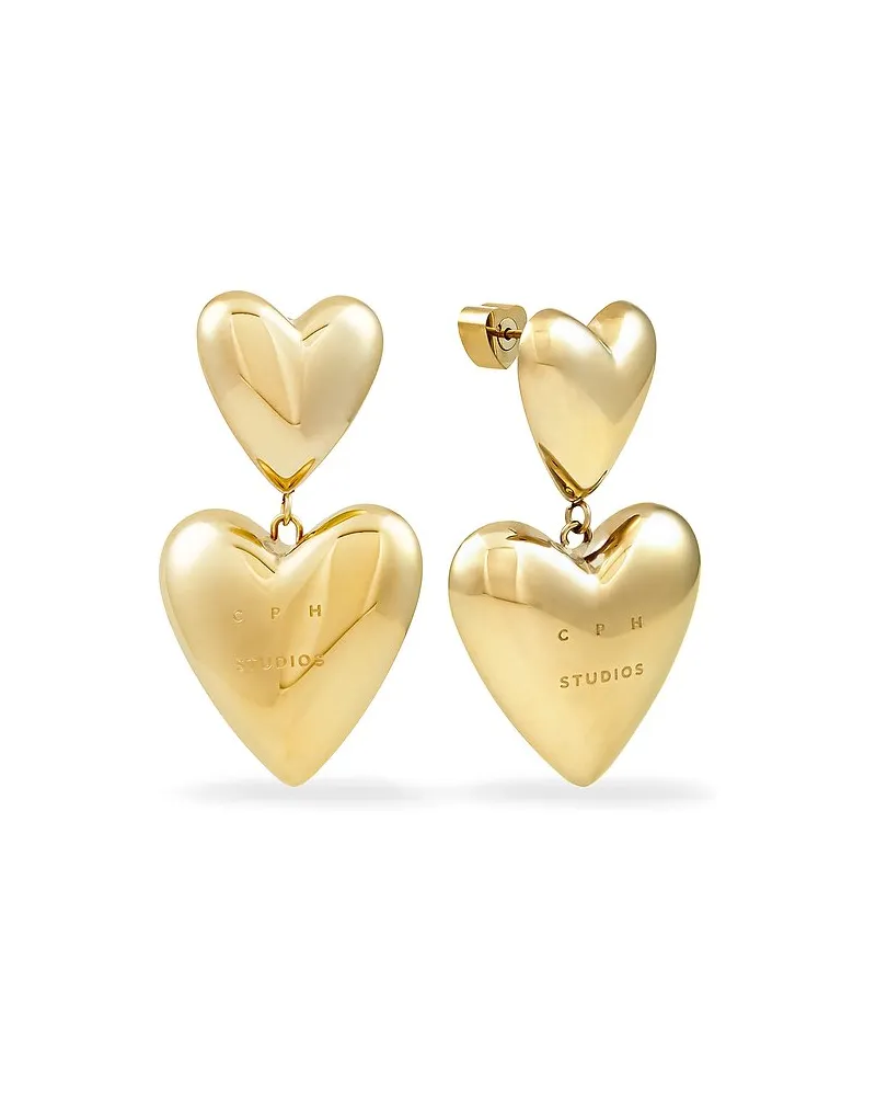 Copenhagen Ohrhänger Puffy Hearts Gold