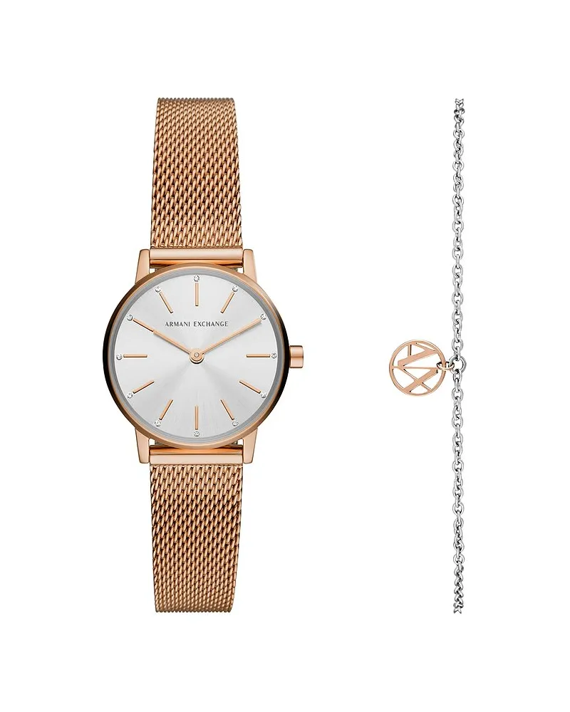 Armani Exchange Uhren-Set Roségold