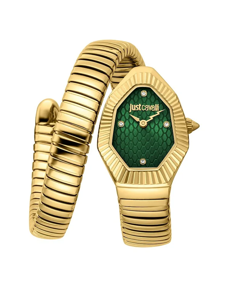 Just Cavalli Damenuhr Signature Snake Gelbgold