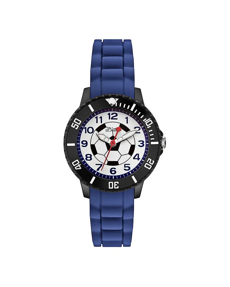 S.Oliver Kinderuhr Fußball Blau