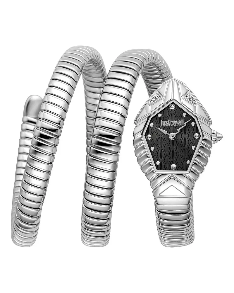 Just Cavalli Damenuhr Signature Snake Silber