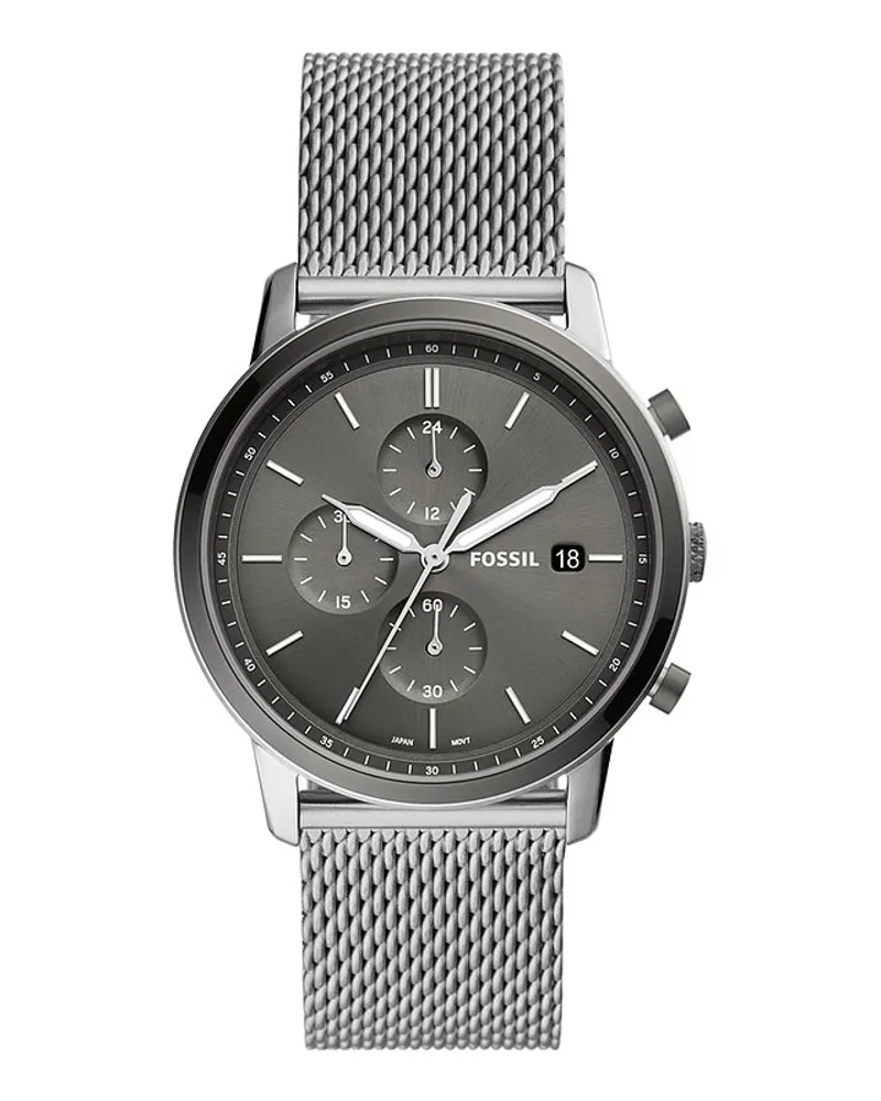 Fossil Chronograph Minimalist Silber
