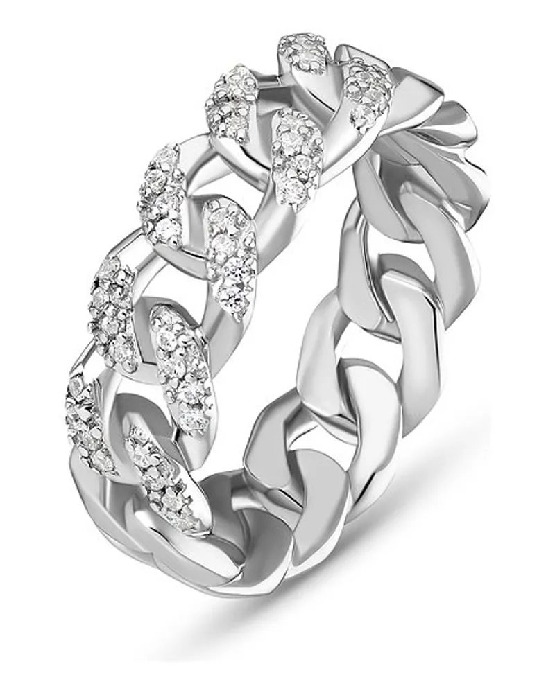 JETTE Damenring GLITTER CHAIN Silber