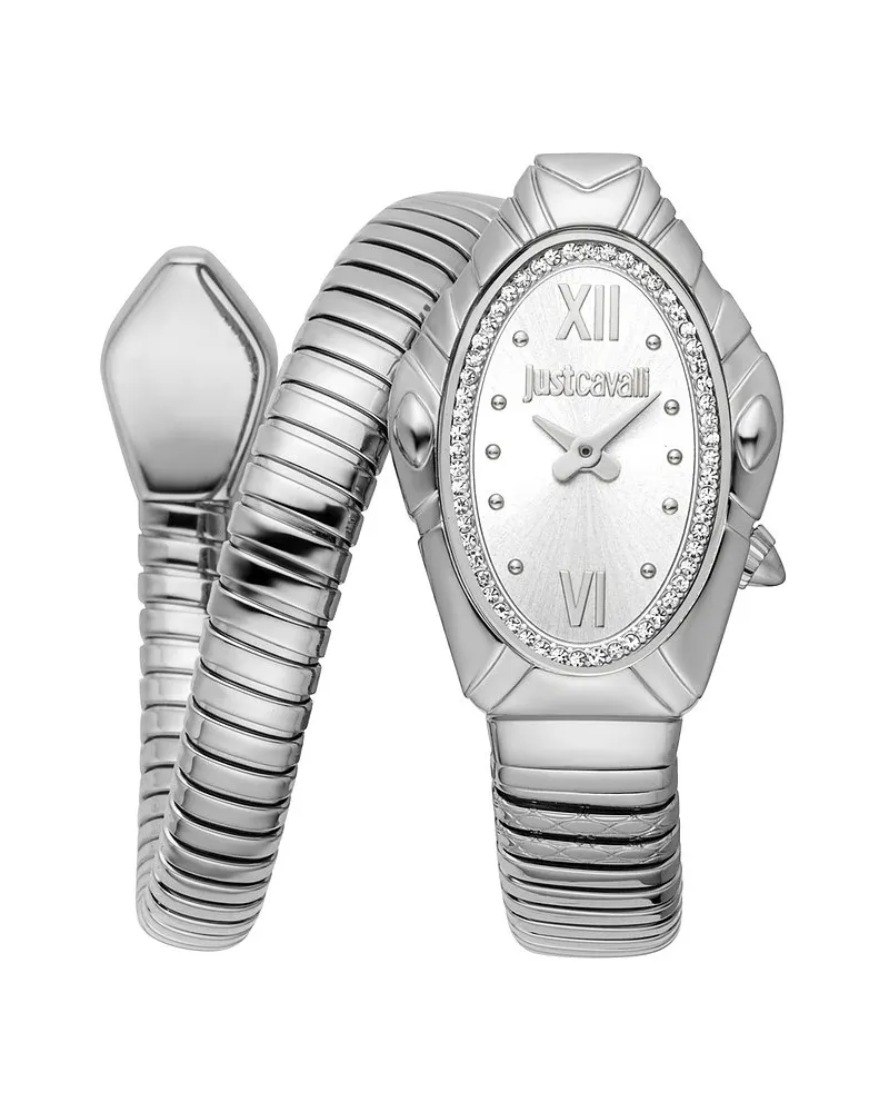 Just Cavalli Damenuhr Signature Snake Silber